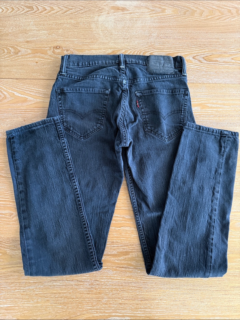 Levi's Men's Black Straight Jeans Distressed 30x32